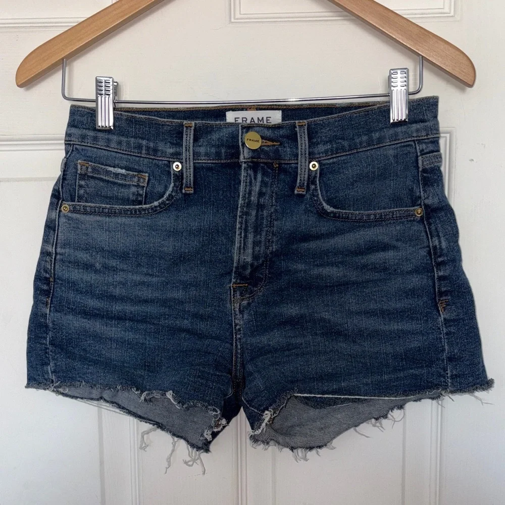 Frame Le Brigette Denim Shorts Blue Size 24